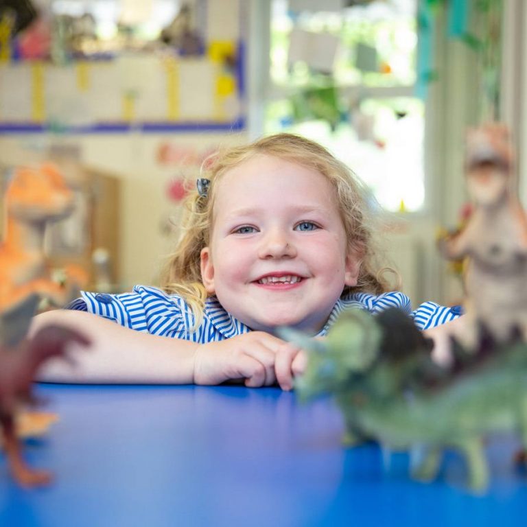 Taunton School Pre-Prep Girl with Dinosaurs