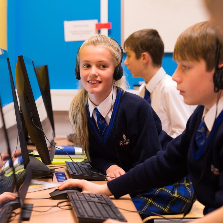Taunton School Prep Students on Computer