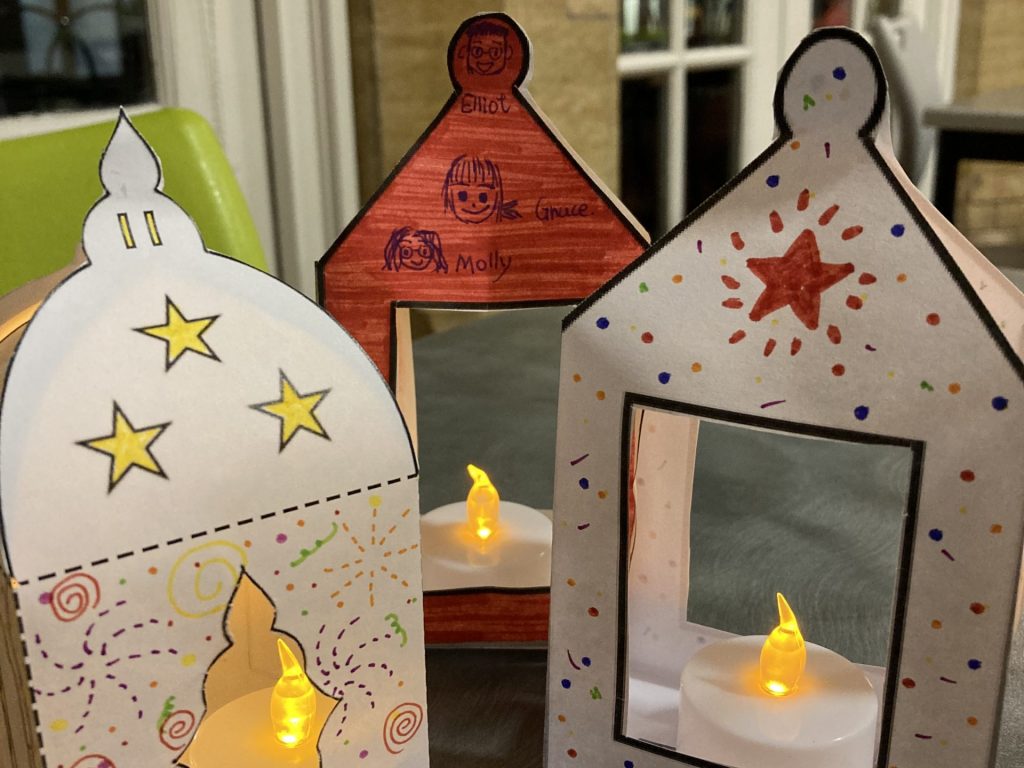 lanterns created for Diwali by students from an independent school