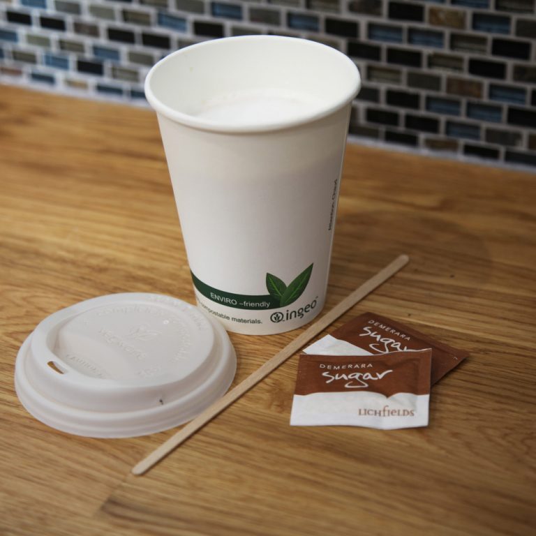A recyclable coffee cup