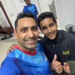 Shourya bowls to cricket legends in Abu Dhabi
