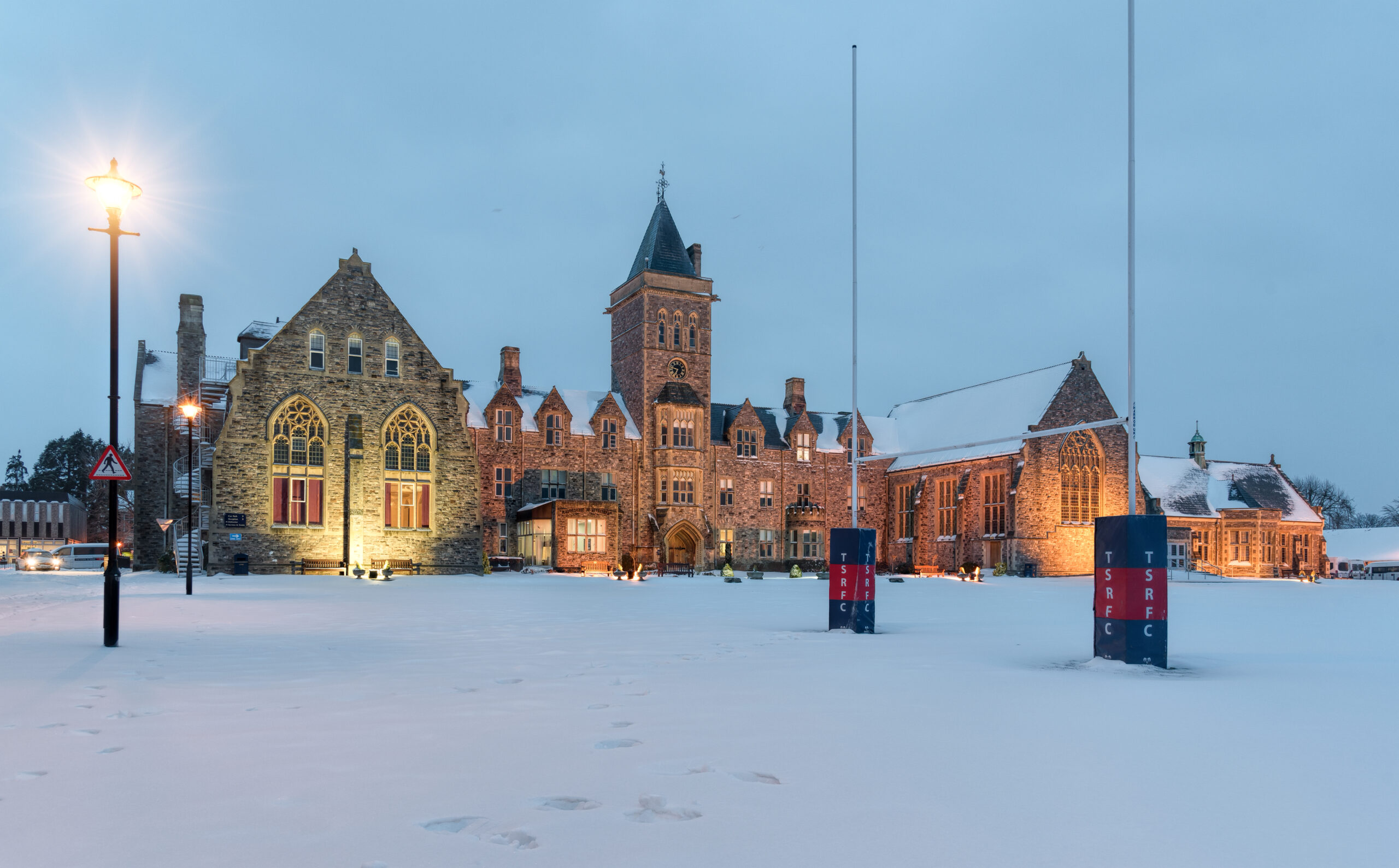 Taunton School in the snow